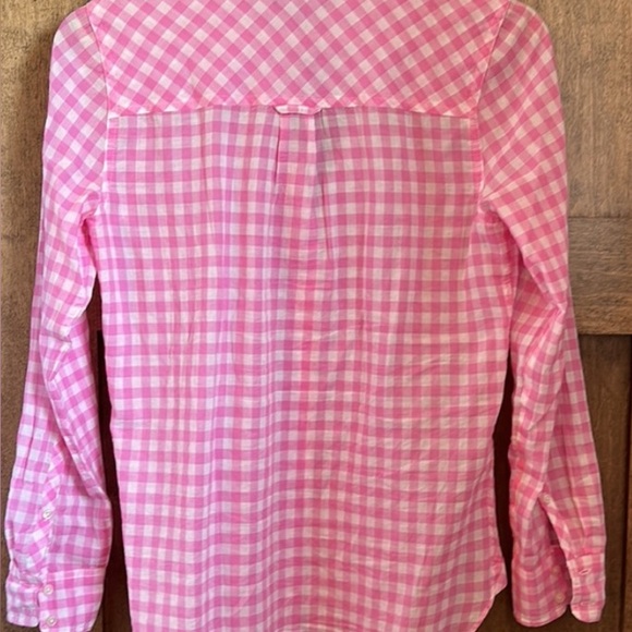 Jcrew women’s pink and white gingham button down-Large - Picture 4 of 4